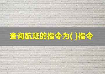 查询航班的指令为( )指令